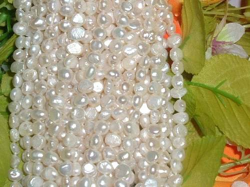 10 strand 6-7 mm nugget white freshwater pearl
