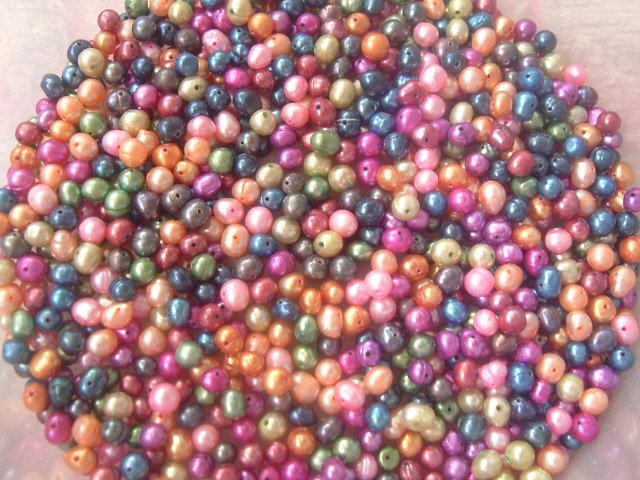 100 pcs 5 mm mix potato freshwater pearl beads