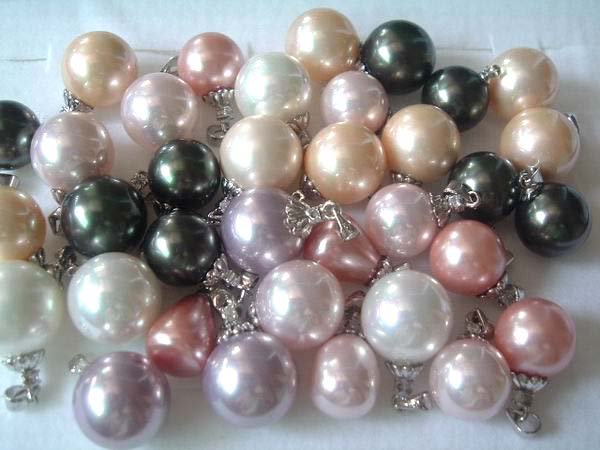 35 pcs 12-16 mm sea shell pearl necklace pendant