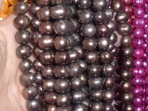 5 strand 10-11 mm brown freshwater pearl loose string