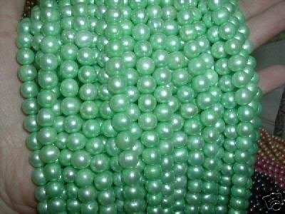 A++ 10 strand 7-8 mm potato freshwater pearl-apple green
