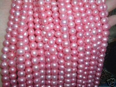 A++ 10 strand 7-8 mm potato freshwater pearl-pink