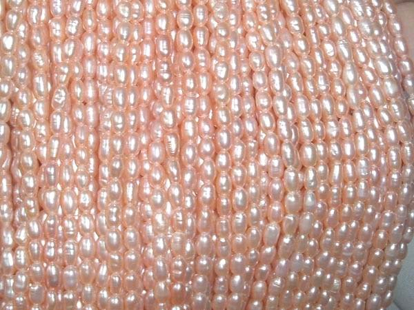 A++ 10 strand 3 mm nature pink freshwater pearl