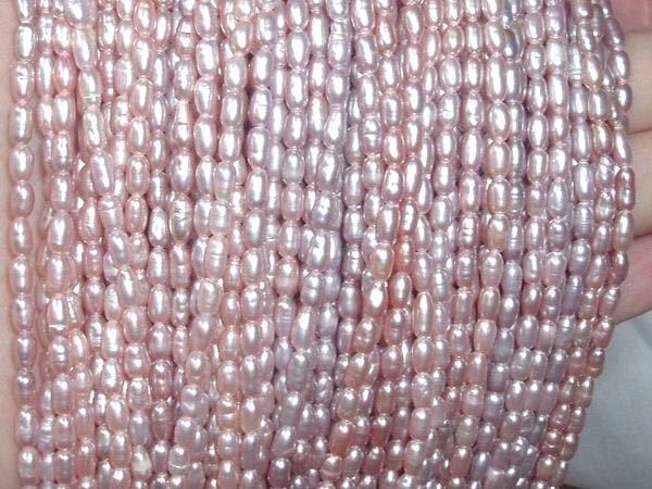 A++ 10 strand 3 mm nature purple freshwater pearl