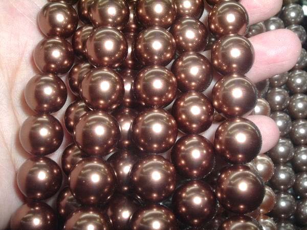 A++ 5 strand 12 mm brown south seashell pearl