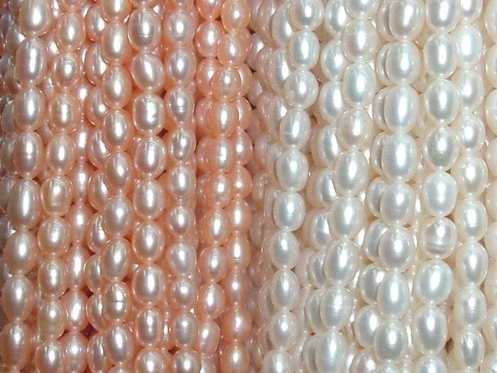 AAA 10 strand 5-6 mm mix rice freshwater pearl string