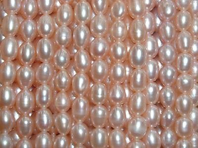AAA 10 strand 5-6 mm pink rice freshwater pearl string