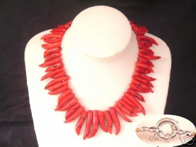 Fantastic red horn coral necklace