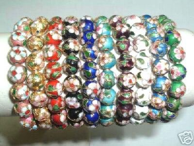 wholesale 10 pieces 10 mm cloisonne bead bracelet