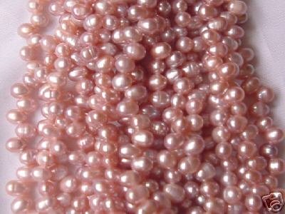 wholesale 20 strand 5-6 mm potato shape fw pearl-lavender
