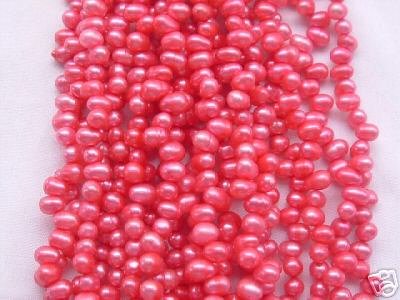 wholesale 20 strand 5-6 mm potato shape fw pearl-pink