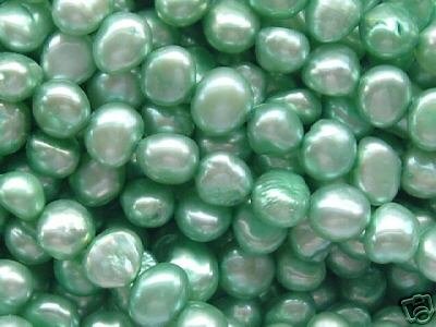 wholesale 10 strand 6-7 mm nuggets shape fw pearl- green