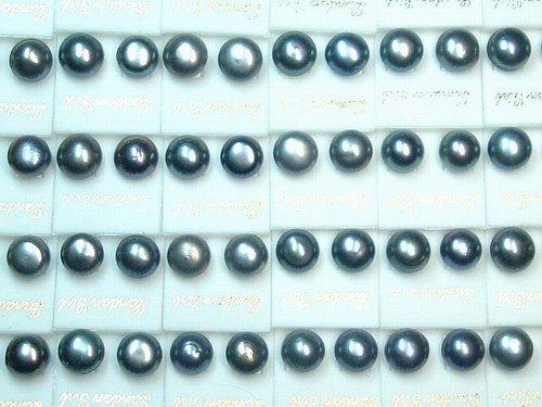 wholesale 30 pairs 10-11 mm black fw pearl Earring-stud