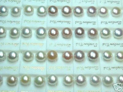 wholesale 30 pairs 10-11 mm mix fw pearl Earring-stud