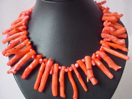 17.5'' PINK CORAL BRANCH NECKLACE