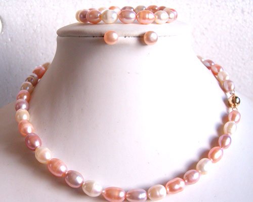 FW nature pearl necklace bracelet earring
