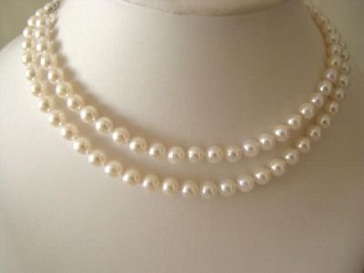 AAA 32"" 7 MM CREAM AKOYA OCEAN PEARL NECKLACE