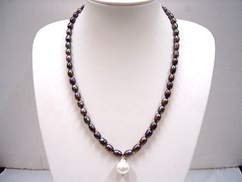 unique 21'' FW Pearl Necklace &seashell pearl pendant
