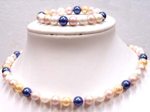 AAA multicolor seashell pearl Necklace Bracelet