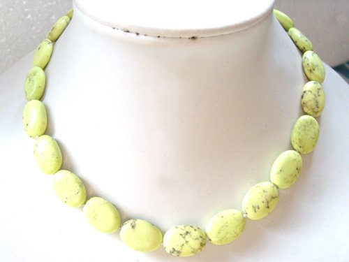 Natural Oval Yellow Turquoise Necklace