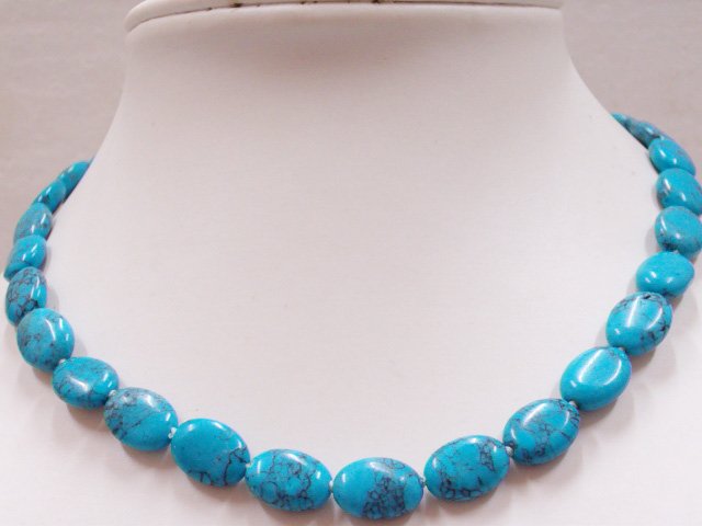 10x14 MM Oval Turquoise Necklace