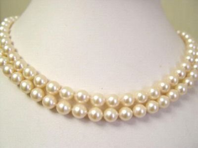 AAA DOUBLE STRAND IVORY CREAM AKOYA PEARL NECKLACE