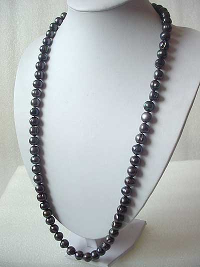 LONG! 32'' 11-12MM BLACK FW PEARL NECKLACE