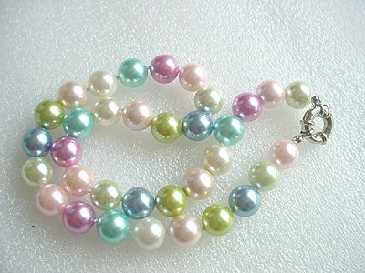 Multicolor seashell pearl 12mm necklace