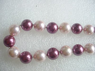 pink and purple seashell pearl 12MM necklace