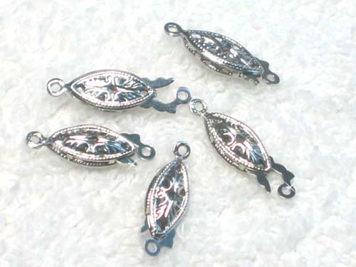 50 pcs 18kgp silver fish hook clasp