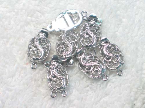 50 pcs 18kgp silver S shape clasp