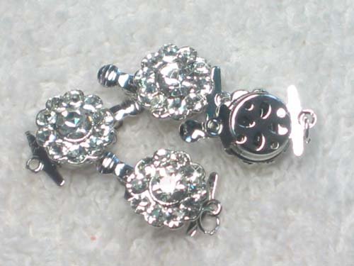 50 pcs 18kgp CZ flower clasp