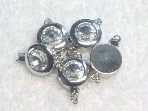 50 pcs 18kgp CZ ring clasp