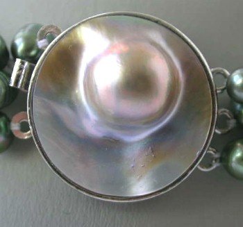 1 pc silver gild 18kgp gray mabe clasp