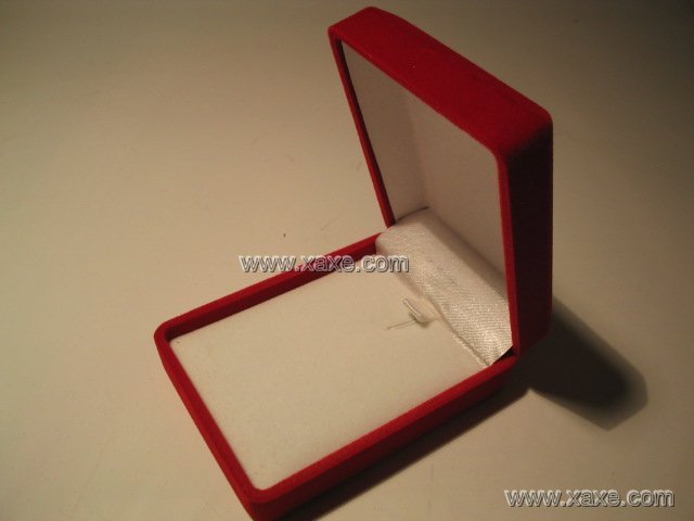 rectangular red velvet jewelry box