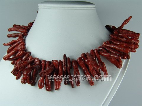 Lovely red coral branch necklace