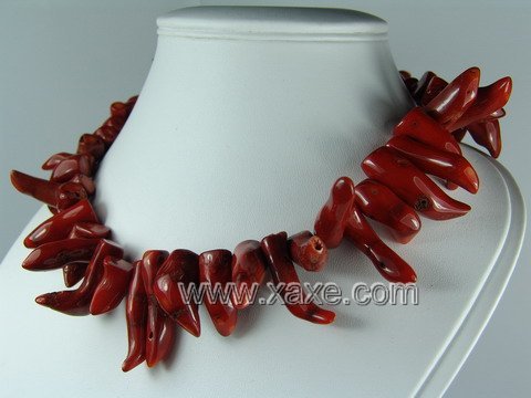 Lovely red coral teeth necklace