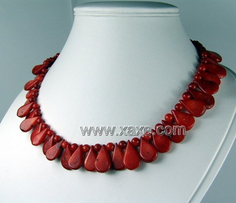 Lovely red coral seed necklace