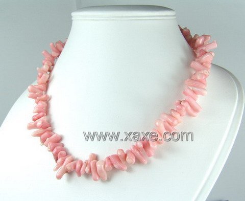 Lovely pink coral little chip necklace
