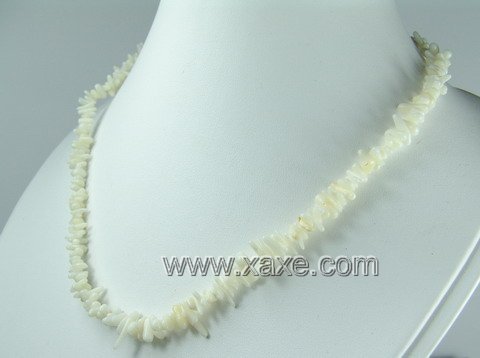 Lovely white coral chip necklace