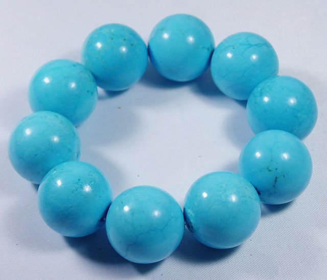 Excellent 20mm natural blue turquoise bracelet