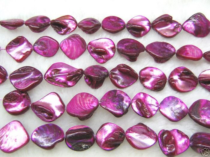 wholesale 10 strands 15mm Shell Beads loose string - peachblow