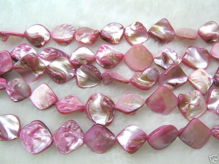 wholesale 10 strands 15mm Shell Beads loose string - pink