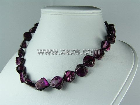 Lovely 15mm shell necklace- purple