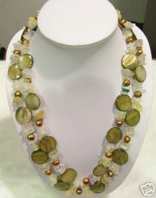 47'' Long Shell & Nature Crystal Necklace