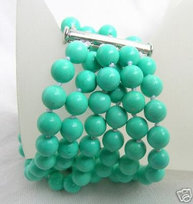 6 Strands 7-8mm Nature Turquoise Bracelet 7.5inch