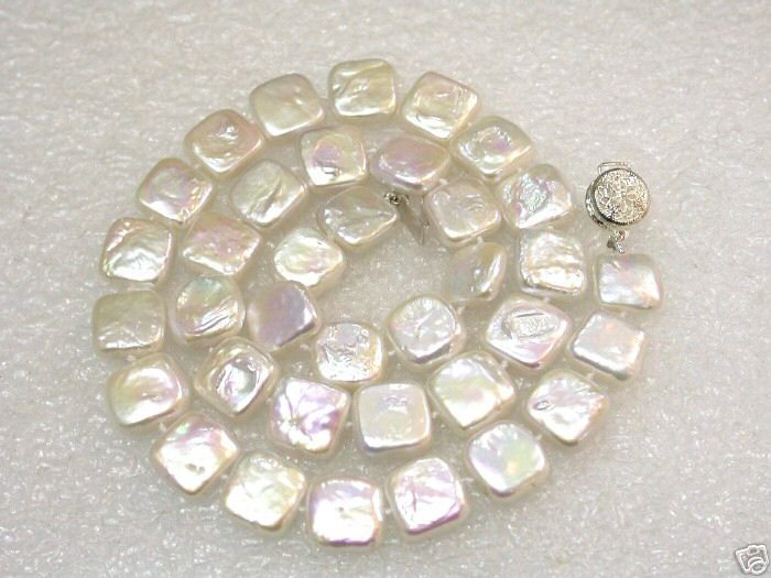 11mm white coin freshwater pearl necklace