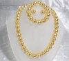 12mm golden seashell Pearl necklace bracelet & earring