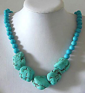 19'' turquoise bead necklace