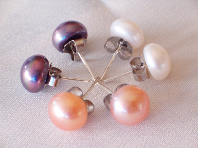 wholesale pearl earrings 30 pairs 6-7mm 925silver